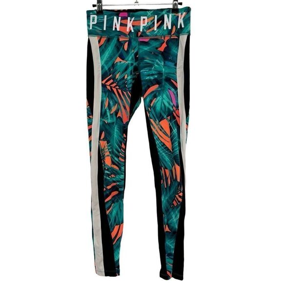 Victoria's Secret PINK Ultimate Tropical Palm Multicolor Legging Pant Small - Picture 2 of 7